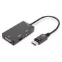 DIGITUS ASSMANN Kabel konwertera DisplayPort, DP - HDMI+DVI+VGA M-F/F/F, 20cm, kabel Multi-Media 3 w 1, CE, czarny