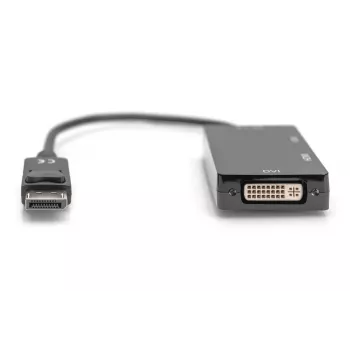 DIGITUS ASSMANN Kabel konwertera DisplayPort, DP - HDMI+DVI+VGA M-F/F/F, 20cm, kabel Multi-Media 3 w 1, CE, czarny