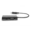 DIGITUS ASSMANN Kabel konwertera DisplayPort, DP - HDMI+DVI+VGA M-F/F/F, 20cm, kabel Multi-Media 3 w 1, CE, czarny