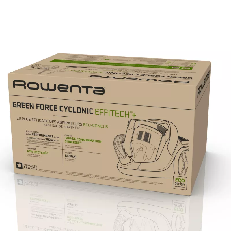 Rowenta zielony Force RO7C36 odkurzacz cylindryczny 2,5 l do odkurzania na sucho 500 W bezworkowy