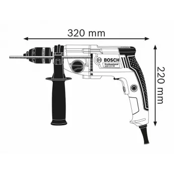 Wiertarka Bosch 0 601 1B2 002 500 obr./min beznarzędziowa 2,4 kg czarna, niebieska
