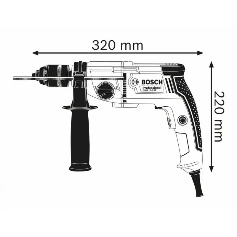 Wiertarka Bosch 0 601 1B2 002 500 obr./min beznarzędziowa 2,4 kg czarna, niebieska