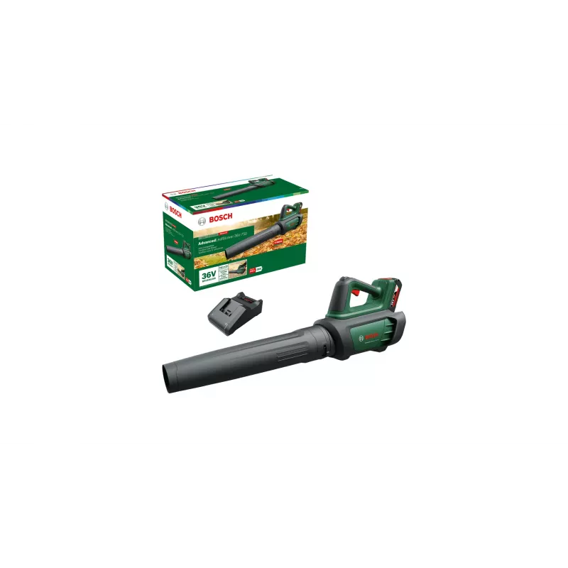 Bosch AdvancedLeafBlower 36V-750 (1x2.0Ah), Dmuchawa ręczna, 100 km/h, 200 km/h, Akumulatorowa, 1,5 m/s², 254 mm