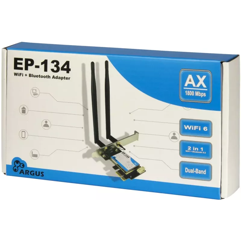 Wewnętrzny adapter WLAN Bluetooth Inter-Tech EP-134 1800 Mbit/s