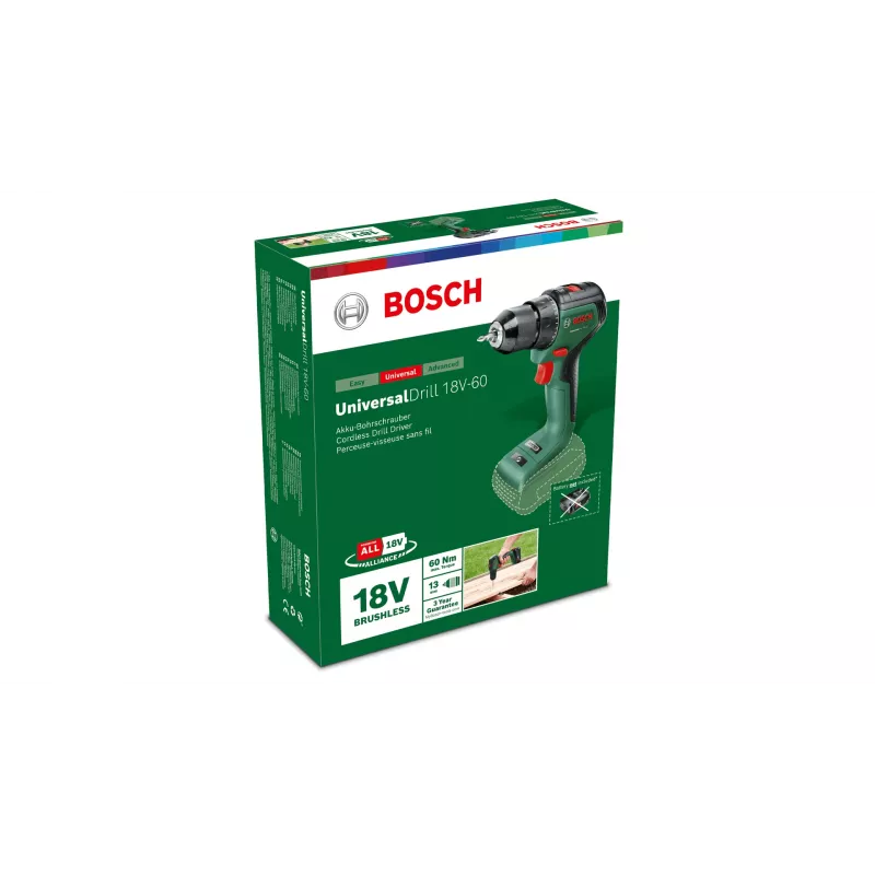 Bosch Universal Drill 18V-60 1900 RPM Keyless 1,3 kg czarny, zielony