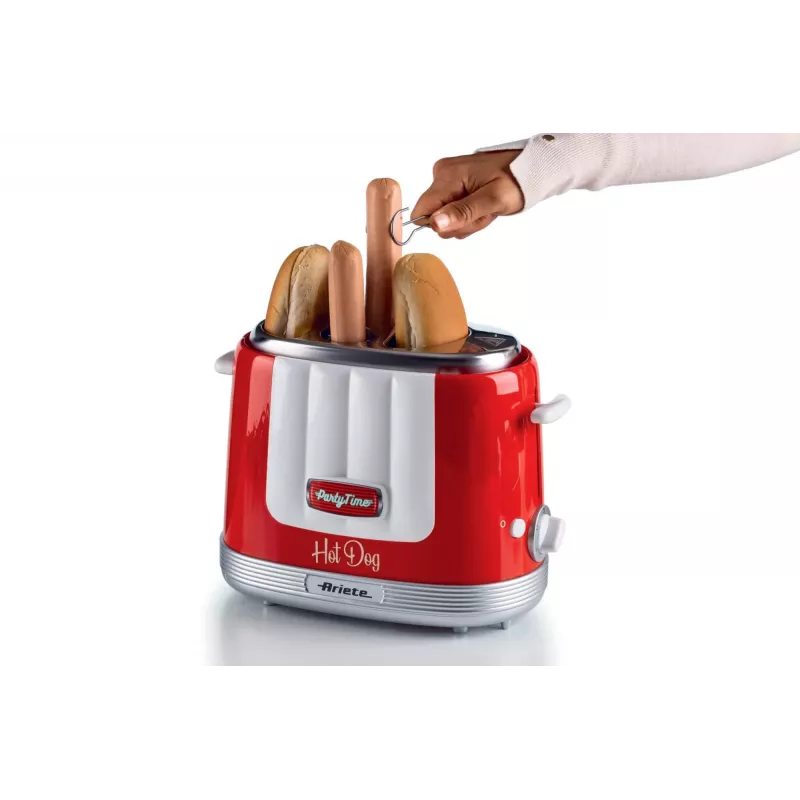 Ariete 206 Hot dog Maker Party Time, 650W, Kanapki i hot dogi, czerwony