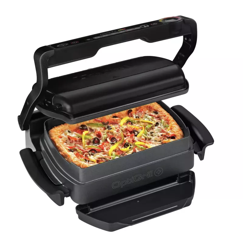Grill kontaktowy Tefal GC7148 — 2000 W, obudowa ze stali nierdzewnej, prostokątny, regulowany termostat, górna powierzchnia rusztowa, 365×365×175 mm