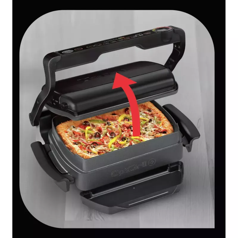Grill kontaktowy Tefal GC7148 — 2000 W, obudowa ze stali nierdzewnej, prostokątny, regulowany termostat, górna powierzchnia rusztowa, 365×365×175 mm