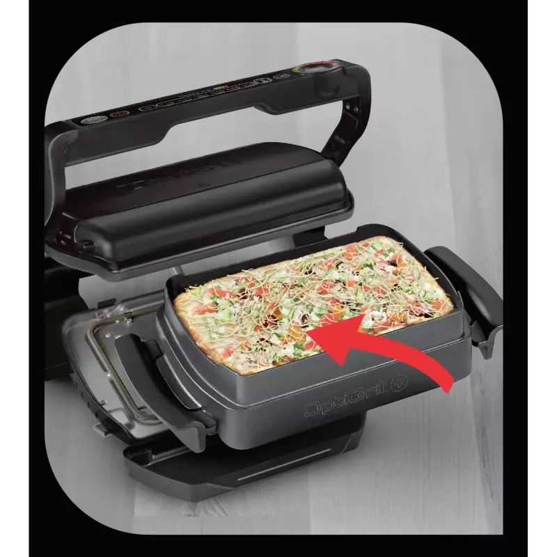 Grill kontaktowy Tefal GC7148 — 2000 W, obudowa ze stali nierdzewnej, prostokątny, regulowany termostat, górna powierzchnia rusztowa, 365×365×175 mm