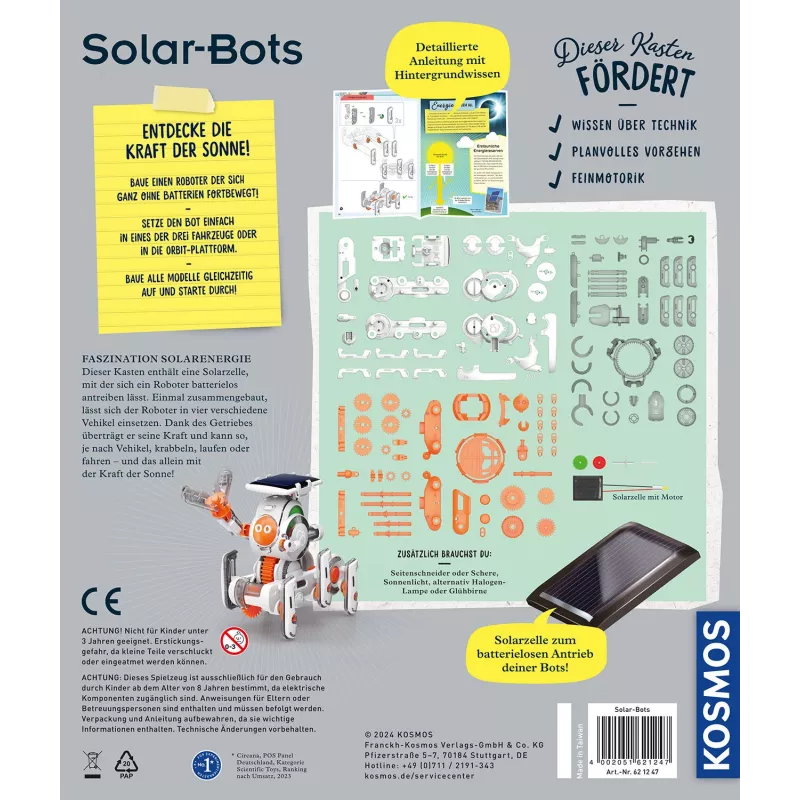 Kosmos Solar Bots, Zestaw eksperymentalny, Energia odnawialna, 8 lat