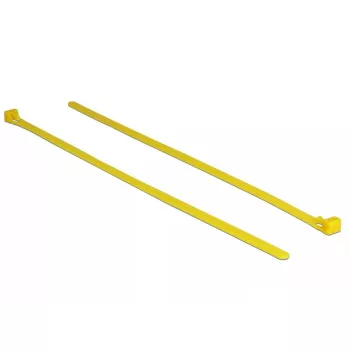Opaska zaciskowa wielokrotnego użytku DELOCK 18761 — Nylon, 300 mm x 7,6 mm, Żółty, 100 szt.