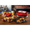 Ariete 205 Hamburger Maker Party Time, maszyna do robienia hamburgerów, 1200 W, podwójne nieprzywierające płyty, 2 komory, łatwe do czyszczenia, czerwony