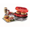 Ariete 205 Hamburger Maker Party Time, maszyna do robienia hamburgerów, 1200 W, podwójne nieprzywierające płyty, 2 komory, łatwe do czyszczenia, czerwony