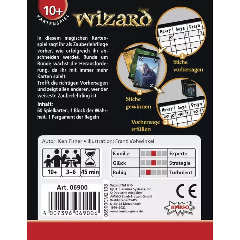 Gra karciana AMIGO Wizard (model 06900) — strategiczna gra rodzinna, 10+ lat, 45 min