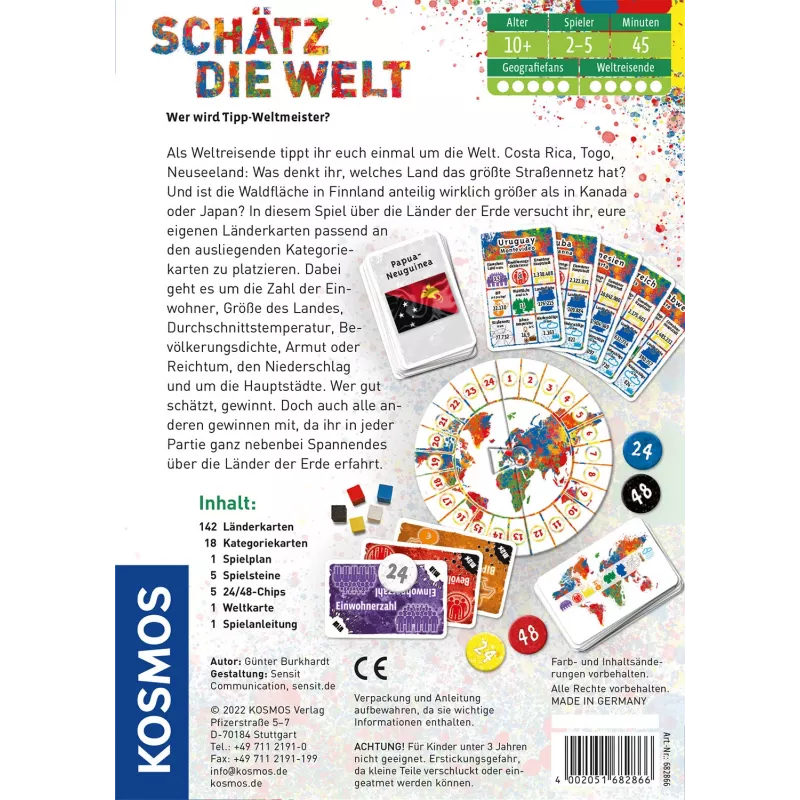 Kosmos Schätz die Welt 45 min gra planszowa edukacyjna