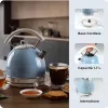 Ariete 2877 Czajnik Vintage, 1,7L, bezprzewodowy, niebieski, 1.7 L, 2000 W, Jasnoniebieski, Wskaźnik poziomu wody, Bezprzewodowy, Filtrowanie