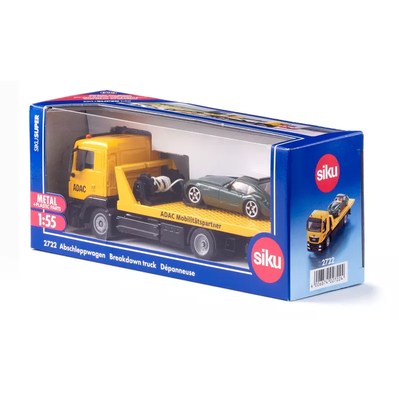 Zestaw modeli samochodów Siku MAN laweta ADAC, gotowy do zabawy skala 1:55, 58×170×57 mm
