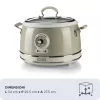 Ariete 2904 Rice Cooker - Elektryczny ryżowar z ceramiczną misą - Domowe Sushi - Wielofunkcyjny - Vintage Line - 3,5 L - 650 W - Beżowy