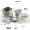 Ariete 2904 Rice Cooker - Elektryczny ryżowar z ceramiczną misą - Domowe Sushi - Wielofunkcyjny - Vintage Line - 3,5 L - 650 W - Beżowy