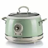 Ariete 2904 Rice Cooker - Elektryczny ryżowar z ceramiczną misą - Domowe Sushi - Wielofunkcyjny garnek do gotowania - Vintage Line - 3,5 L - 650 W - Zielony