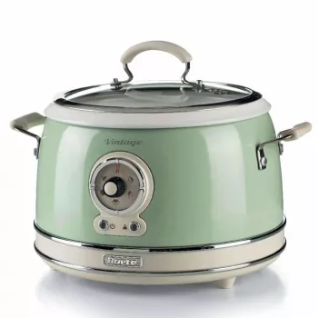 Ariete 2904 Rice Cooker - Elektryczny ryżowar z ceramiczną misą - Domowe Sushi - Wielofunkcyjny garnek do gotowania - Vintage Line - 3,5 L - 650 W - Zielony