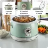 Ariete 2904 Rice Cooker - Elektryczny ryżowar z ceramiczną misą - Domowe Sushi - Wielofunkcyjny garnek do gotowania - Vintage Line - 3,5 L - 650 W - Zielony