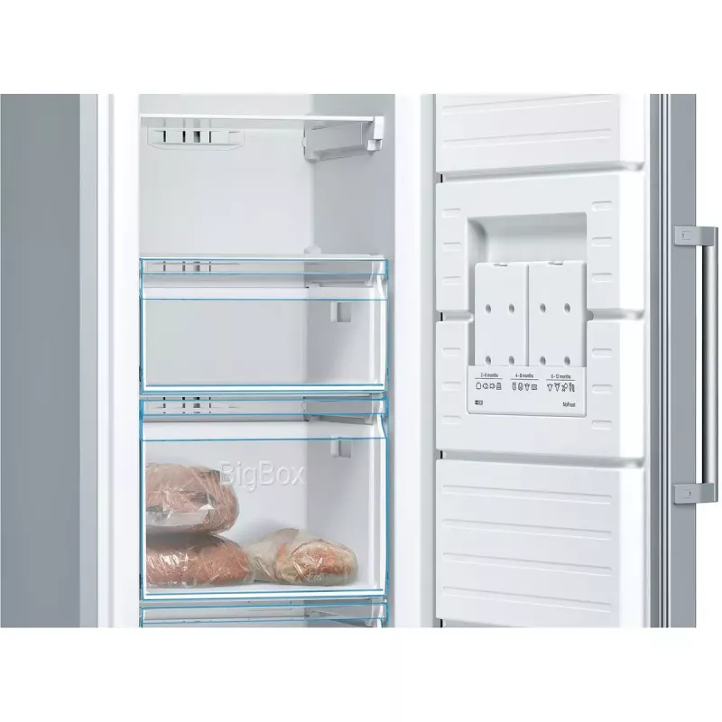 Zamrażarka pionowa Bosch Serie 4 GSN36VLEP — 242 L, NoFrost, klasa E, 39 dB, stal nierdzewna