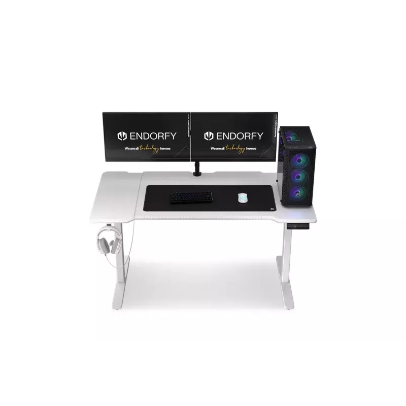 Biurko proste ENDORFY Atlas L Electric Białe 1500x780x720 mm