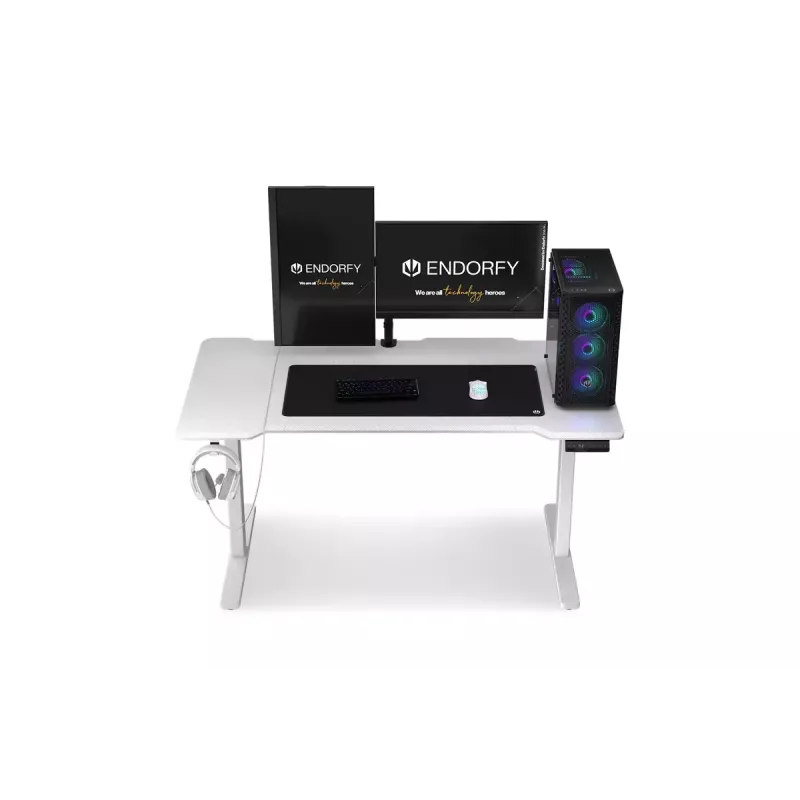 Biurko proste ENDORFY Atlas L Electric Białe 1500x780x720 mm