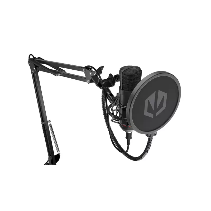 Mikrofon komputerowy ENDORFY Solum — przewodowy kardioidalny mikrofon USB-C, 16-bit/48 kHz, 18–21000 Hz, montaż na biurko, kabel 2,9 m, wyjście słuchawkowe, filtr pop