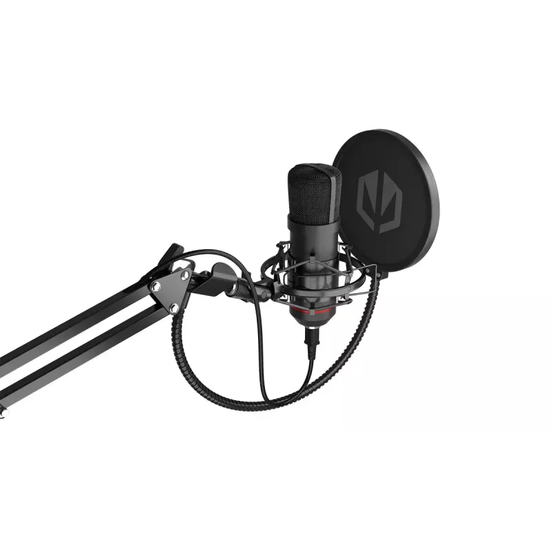 Mikrofon komputerowy ENDORFY Solum — przewodowy kardioidalny mikrofon USB-C, 16-bit/48 kHz, 18–21000 Hz, montaż na biurko, kabel 2,9 m, wyjście słuchawkowe, filtr pop