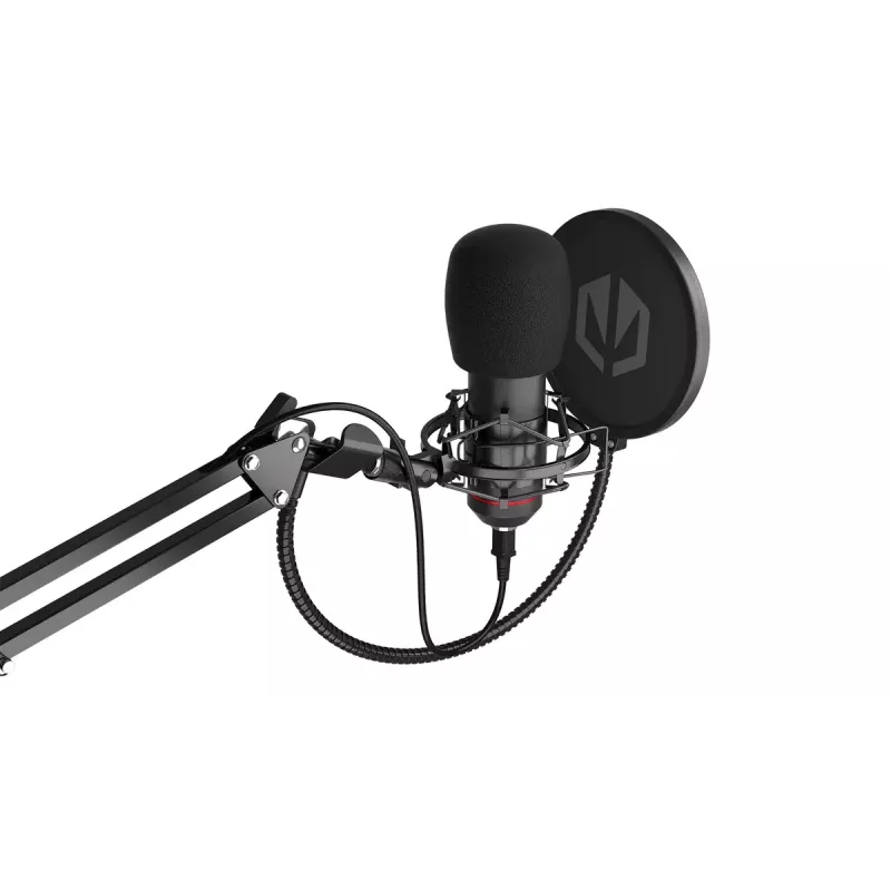 Mikrofon komputerowy ENDORFY Solum — przewodowy kardioidalny mikrofon USB-C, 16-bit/48 kHz, 18–21000 Hz, montaż na biurko, kabel 2,9 m, wyjście słuchawkowe, filtr pop