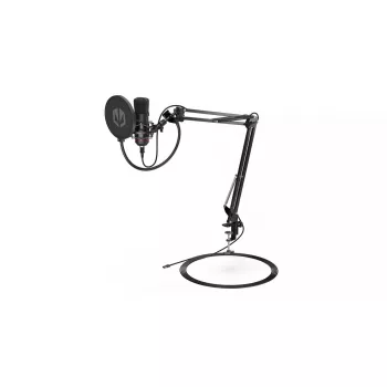 Mikrofon komputerowy ENDORFY Solum — przewodowy kardioidalny mikrofon USB-C, 16-bit/48 kHz, 18–21000 Hz, montaż na biurko, kabel 2,9 m, wyjście słuchawkowe, filtr pop