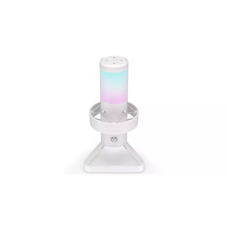 Mikrofon PC ENDORFY AXIS Streaming biały — USB, kardioidalny, 30–18 kHz, 192 kHz/24-bit, statyw biurkowy, wyciszanie, wyjście słuchawkowe