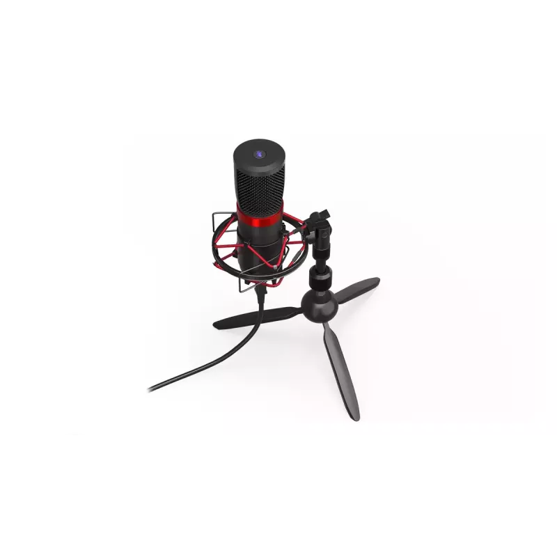 Mikrofon PC ENDORFY Solum Streaming T — przewodowy USB, 24-bit/48 kHz, 18–21000 Hz, mocowanie na stole, wyjście słuchawkowe, czarny