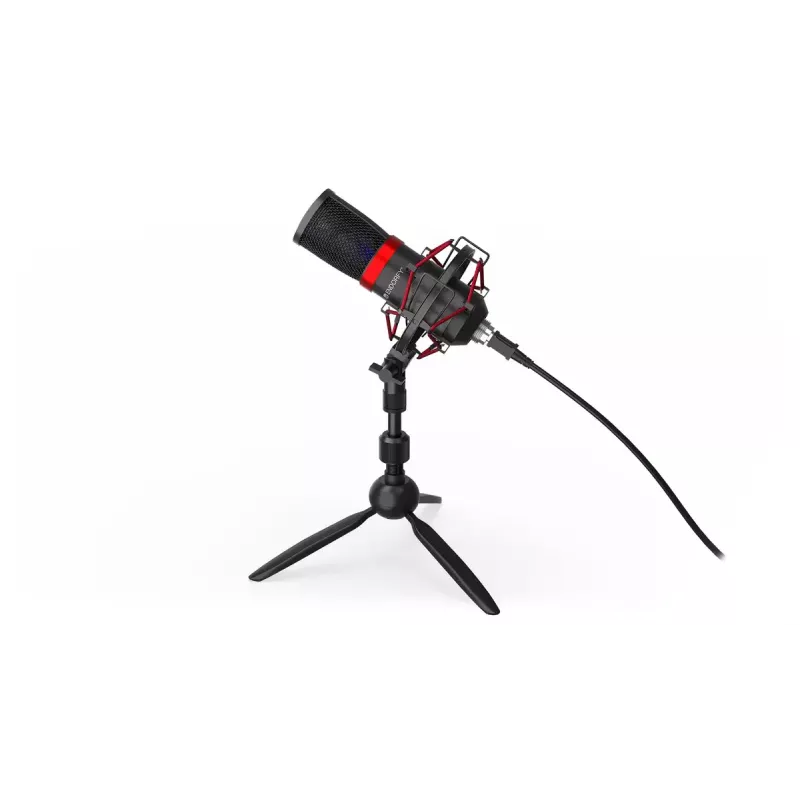 Mikrofon PC ENDORFY Solum Streaming T — przewodowy USB, 24-bit/48 kHz, 18–21000 Hz, mocowanie na stole, wyjście słuchawkowe, czarny