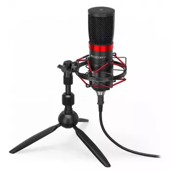 Mikrofon PC ENDORFY Solum Streaming T — przewodowy USB, 24-bit/48 kHz, 18–21000 Hz, mocowanie na stole, wyjście słuchawkowe, czarny
