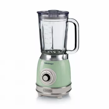 Ariete 583, blender vintage z szklanym dzbanem 1,5 litra, 4 ostrza ze stali nierdzewnej, 4 prędkości + pulsacyjna, 1000 W, zielony
