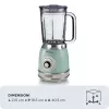 Ariete 583, blender vintage z szklanym dzbanem 1,5 litra, 4 ostrza ze stali nierdzewnej, 4 prędkości + pulsacyjna, 1000 W, zielony