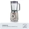 Ariete 583, Blender Vintage z szklanym dzbankiem 1,5 litra, 4 ostrza ze stali nierdzewnej, 4 prędkości + Pulse, 1000 W, Beżowy