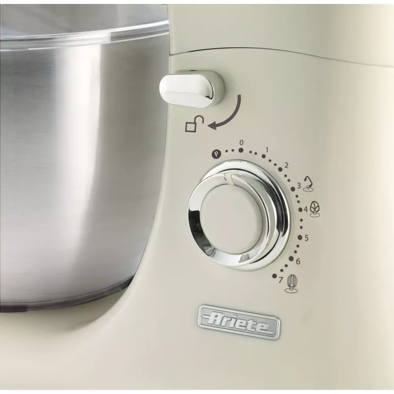 Ariete 1588 Mikser Vintage, Mikser planetarny do chleba, pizzy, ciast i ciasteczek, pojemność 5,5 l, 7 prędkości, 2400 watów, pastelowy niebieski