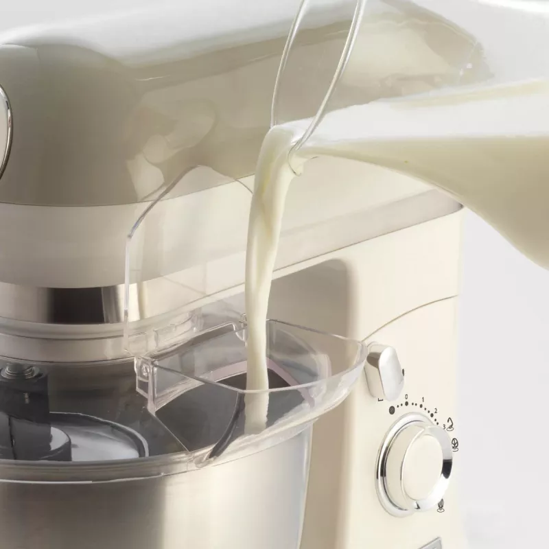 Ariete 1588 Vintage Mixer, Planetary Mixer do chleba, pizzy, ciast i wypieków, pojemność 5,5 l, 7 prędkości, 2400 W, pastelowy beż