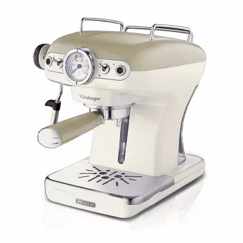 Ekspres do kawy Ariete 1389 Vintage - Ekspres do kawy espresso do kawy mielonej lub kapsułek ESE, w kolorze pastelowego beżu