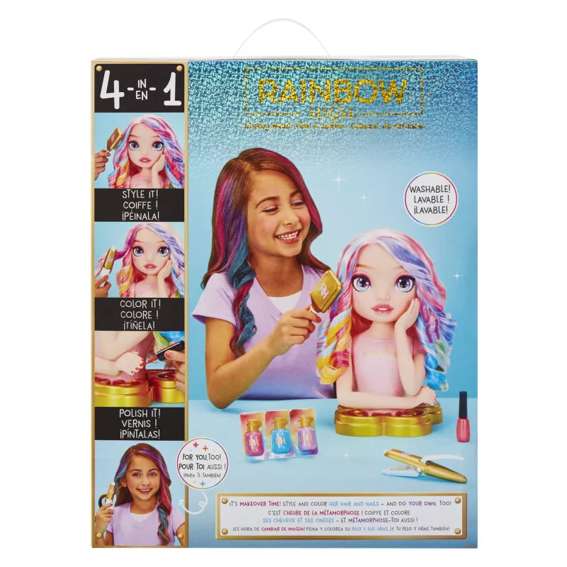 Rainbow High Styling Head Playset, główka do makijażu/stylizacji, Płeć lalki: damska, 4 lat(a), Chłopiec/Dziewczynka, Wielokolorowy