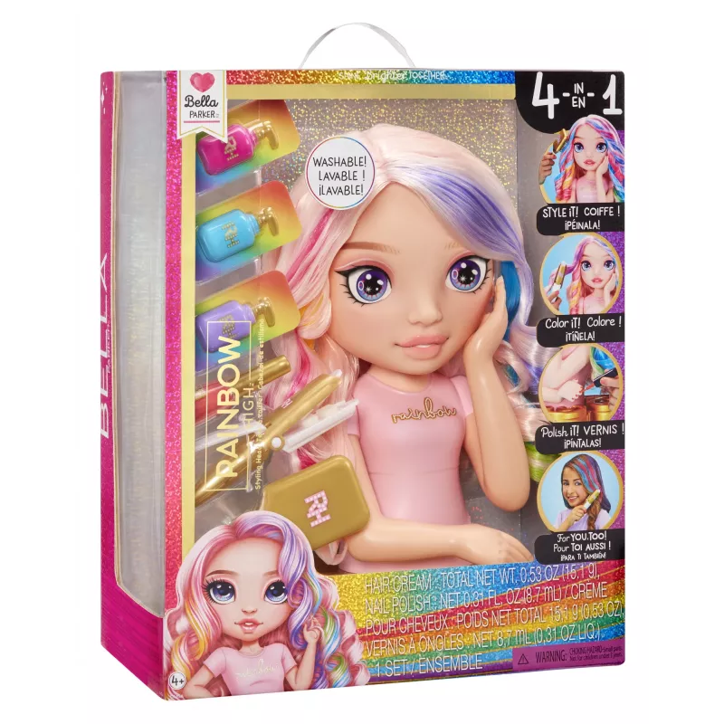 Rainbow High Styling Head Playset, główka do makijażu/stylizacji, Płeć lalki: damska, 4 lat(a), Chłopiec/Dziewczynka, Wielokolorowy