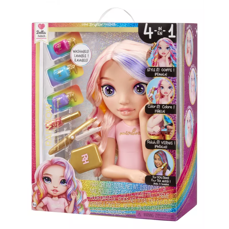 Rainbow High Styling Head Playset, główka do makijażu/stylizacji, Płeć lalki: damska, 4 lat(a), Chłopiec/Dziewczynka, Wielokolorowy