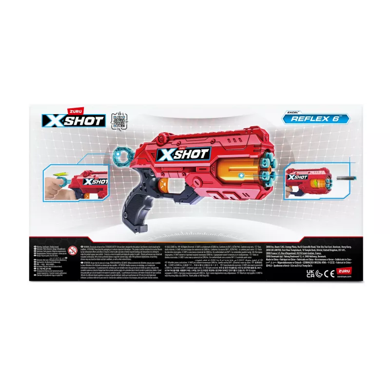 Pistolet zabawkowy ZURU XSHOT Excel Reflex 6 Blaster 12 rzutek wielokolorowy
