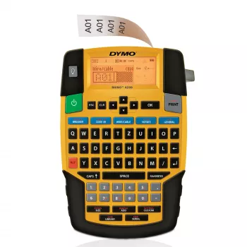 Przemysłowa drukarka etykiet DYMO RHINO 4200 | Klawiatura QWERTZ i skróty klawiszowe oszczędzające czas | Wytrzymała drukarka etykiet na place budowy i do ciężkich prac etykietujących