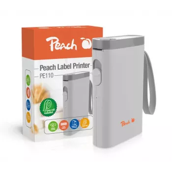 Peach PE110 Drukarka etykiet Termotransferowa 203 x 203 DPI 60 mm/s Bezprzewodowa Bluetooth