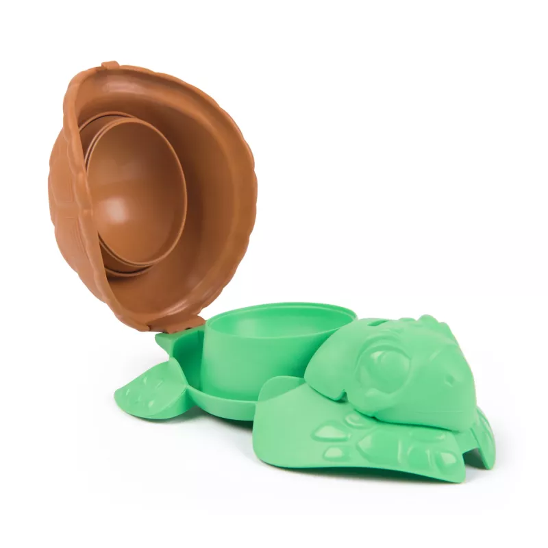 Kinetic Sand, Project Planet Turtle Beach z 14 uncjami piasku do zabawy, narzędziami i foremkami, zrównoważonymi ekologicznymi materiałami, zabawki sensoryczne dla dzieci